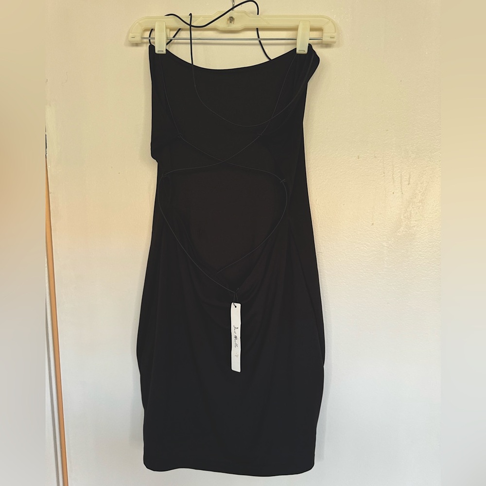 Mini string black dress - Picture 2 of 4
